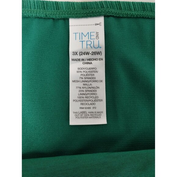 Time and Tru Womens 3XL (24W to 26W) Green Gem Lattice Mid Rise Bikini Bottom - Picture 4 of 5